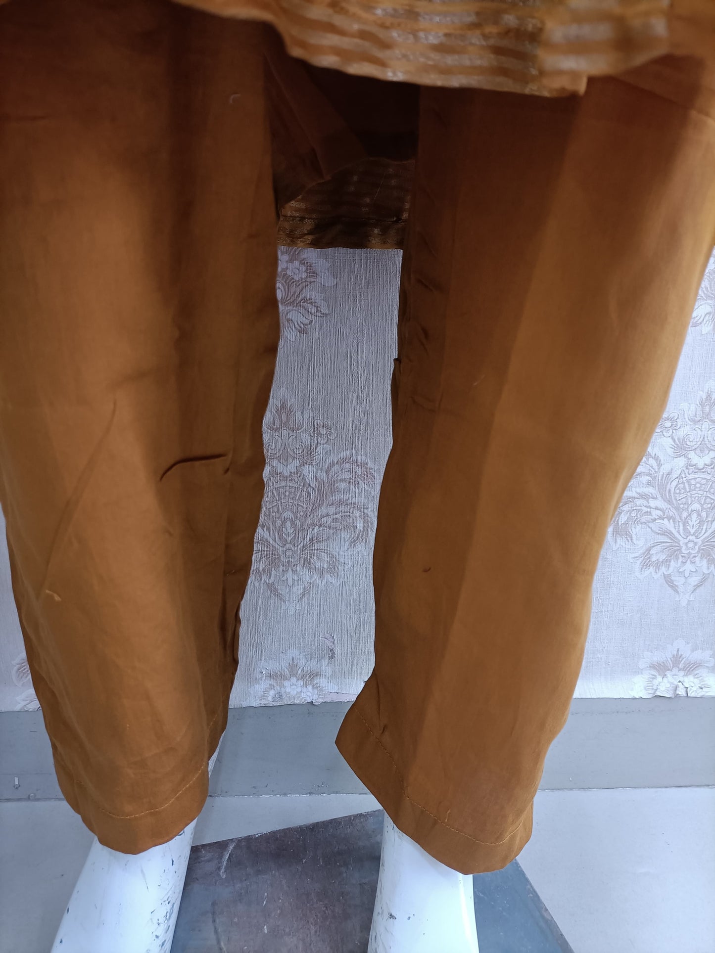 Gold mustard textured kurta set