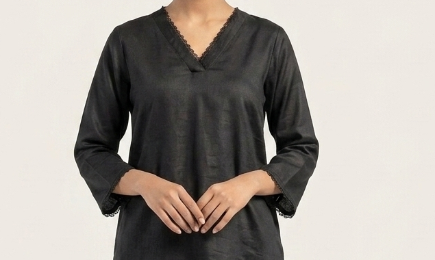Zeba black pakistani style kurta