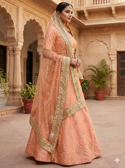 Heavy organza dupatta with heavy lace