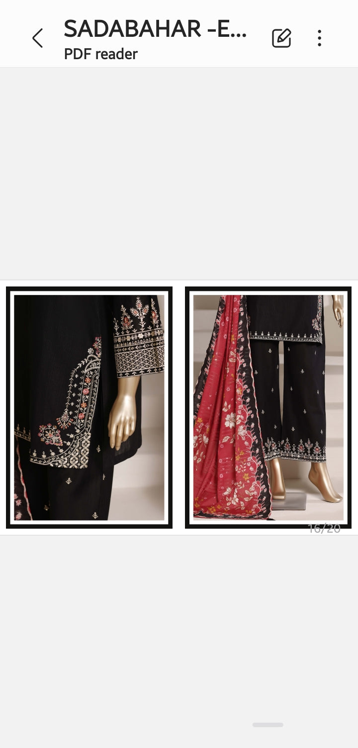 Sadabahar Eclair Embroidered 3 Piece Collection 2026