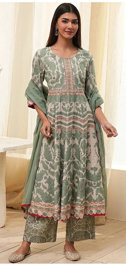 Abia Biba green anarkali