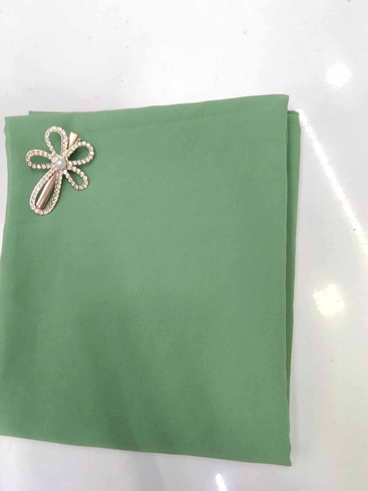 Premium  Dusty Mint Chiffon Hijab