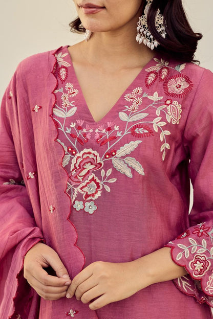 Mariya Embroidered Chanderi Silk Suit Set