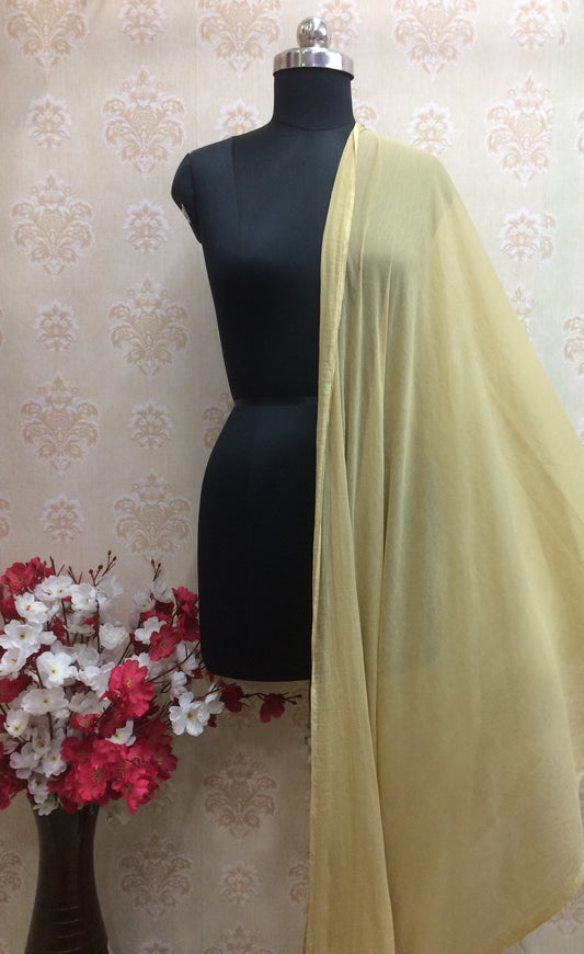 Light Gold/Beige Plain Chiffon Dupatta