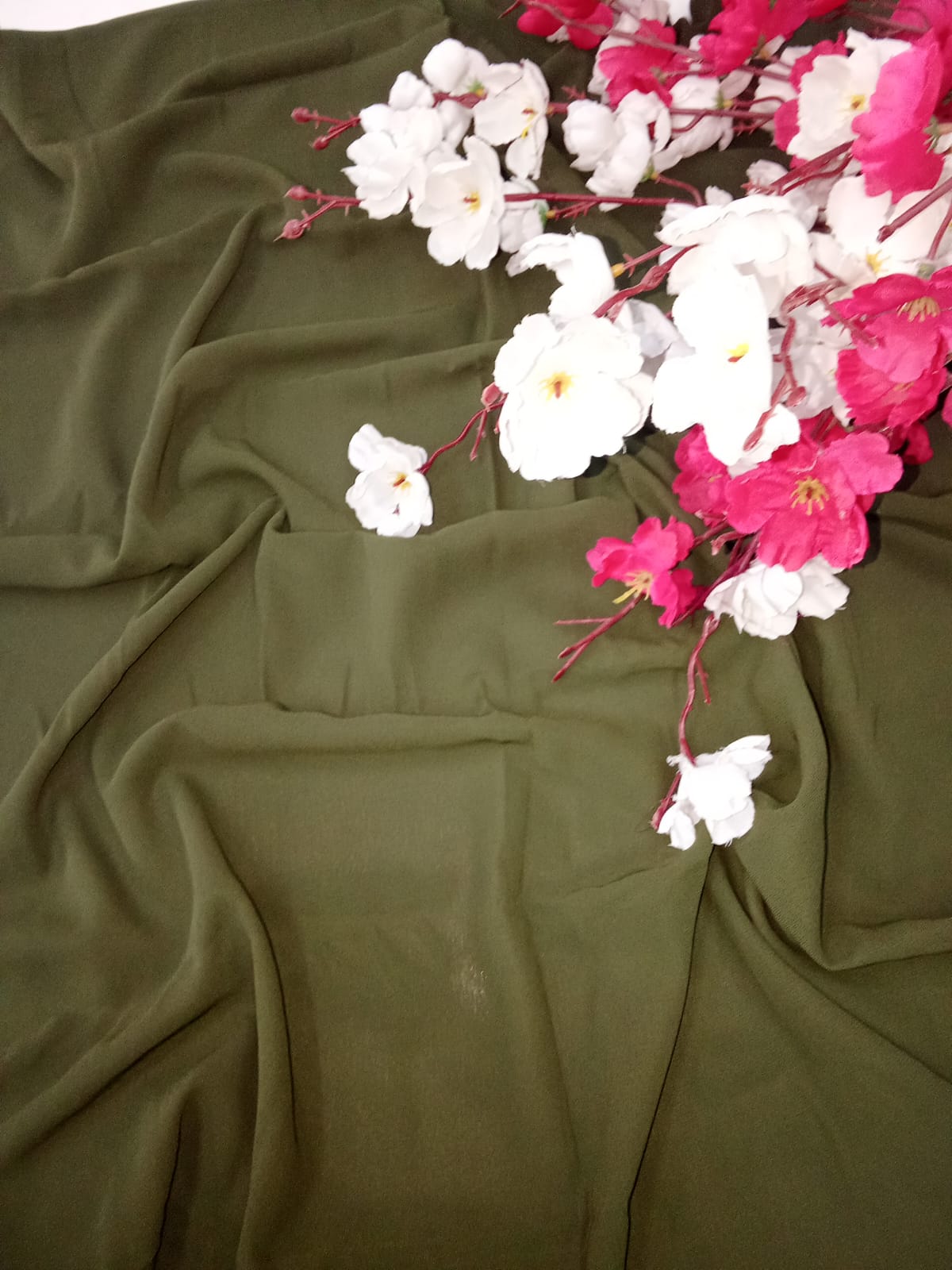 Premium Olive green Chiffon Hijab