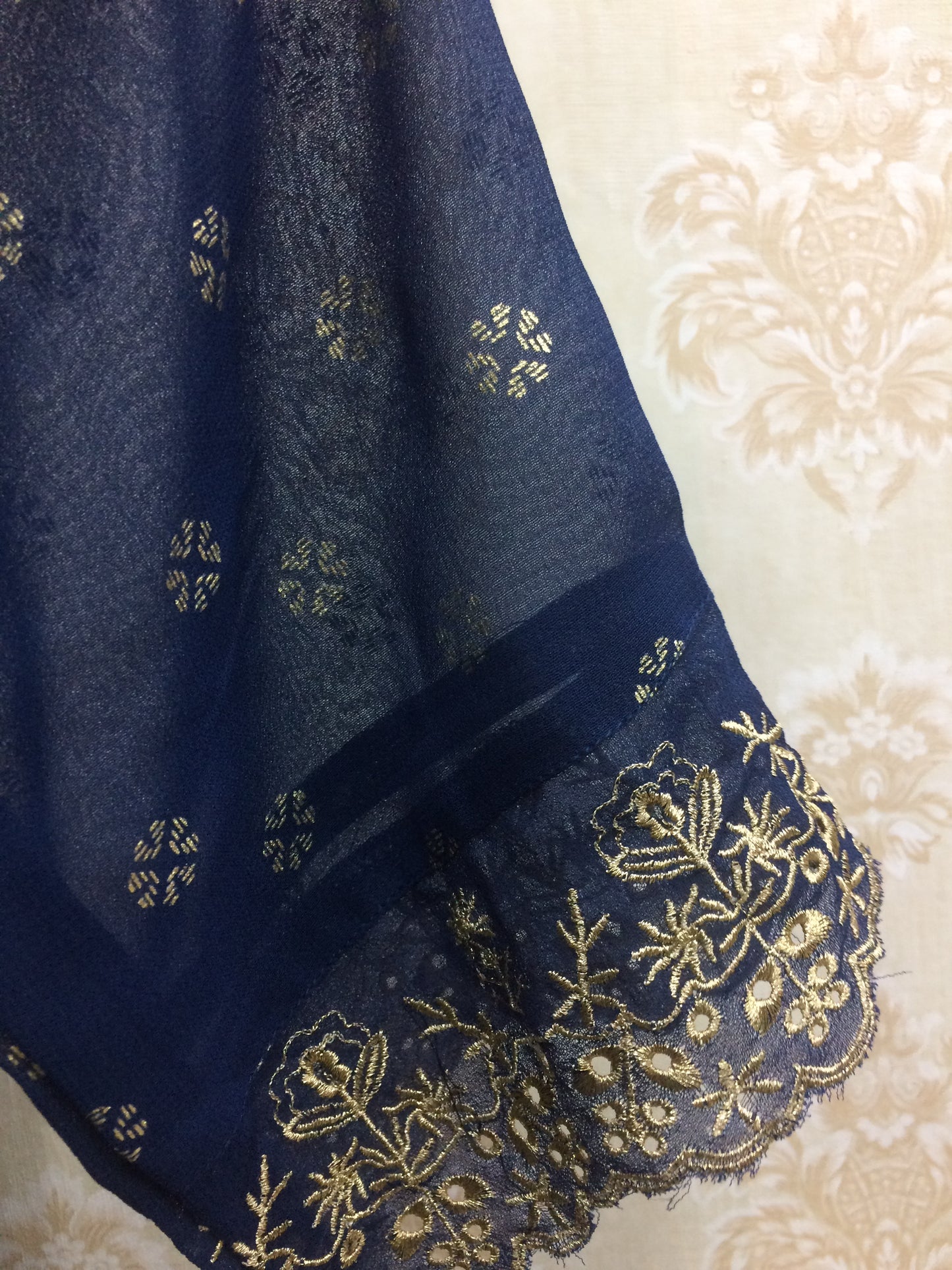 Navy Blue Georgette Kurti with Attached Inner