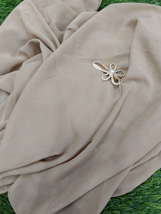 Premium Nude Beige Georgette Chiffon Hijab