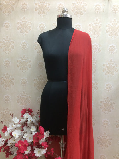 Vibrant Red Flowy Chiffon Dupatta