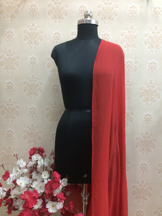 Vibrant Red Flowy Chiffon Dupatta