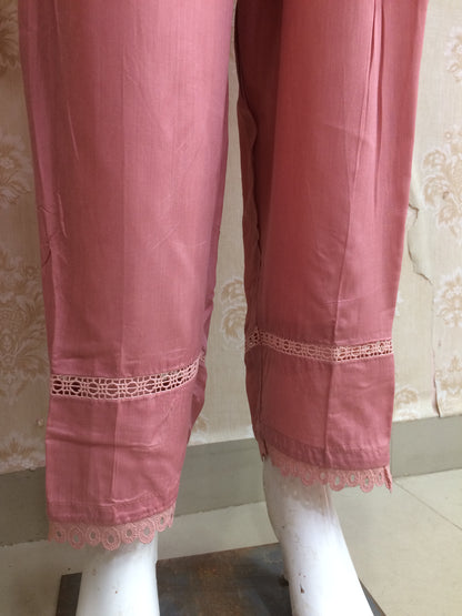 Luxury Dusty Rose Pink Embroidered Chiffon Salwar Kameez Suit - Heavy Zari Work Ready to Wear Pakistani