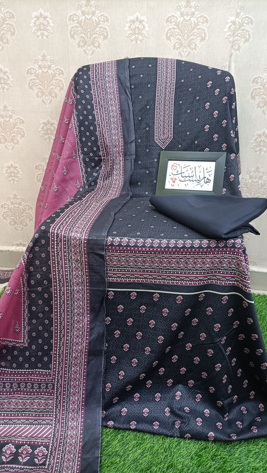 Bin Saeed Premium Printed Lawn – 3 Piece Unstitched Suit