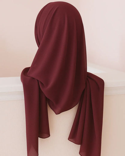 Premium Maroon Chiffon Hijab