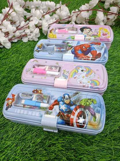 Kids' Multi-Functional Pencil Case with Built-in Sharpener & Dual Compartments