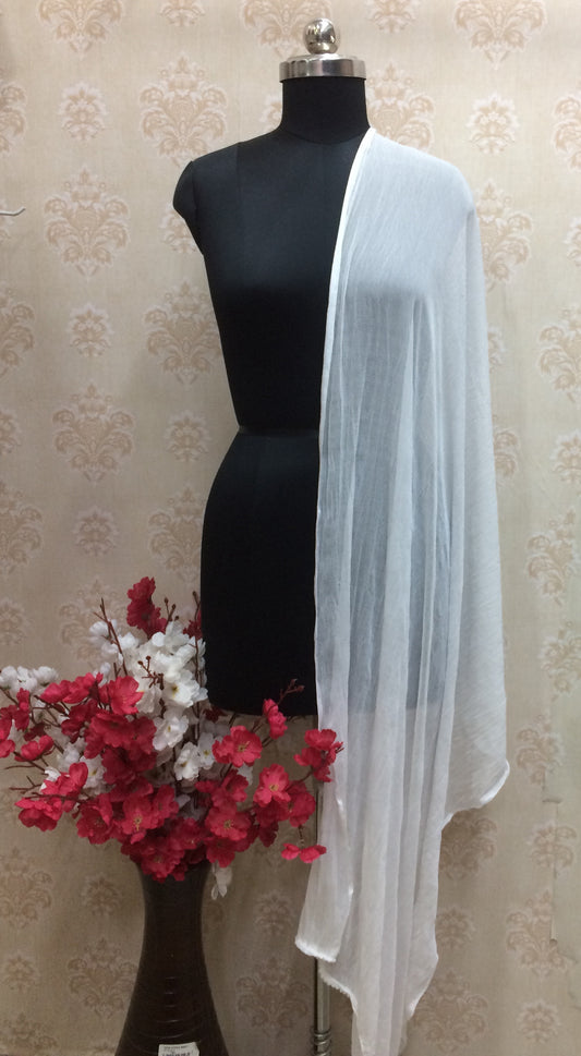 Pure white chiffon dupatta