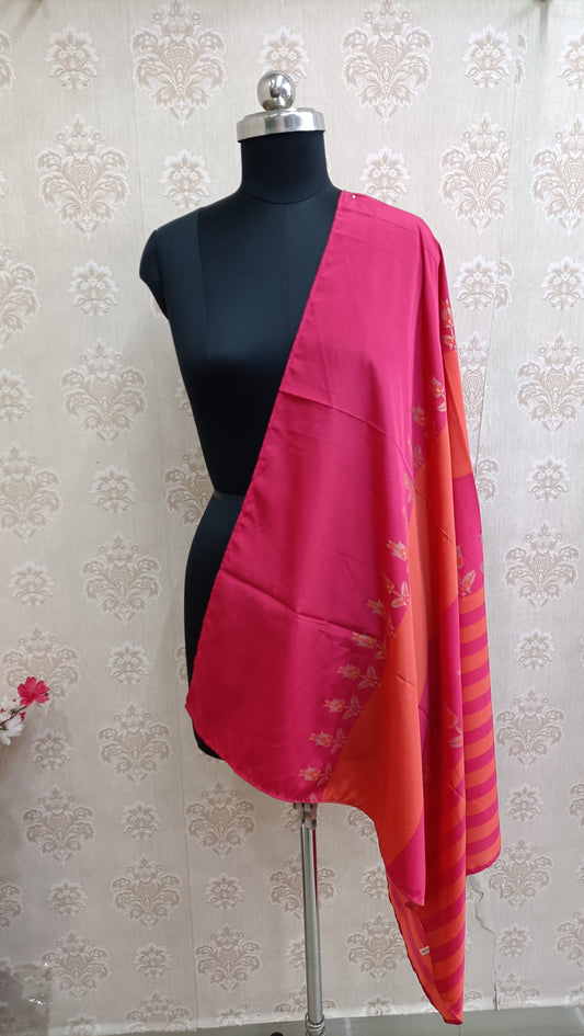 Vibrant Pink & Orange Designer Scarf