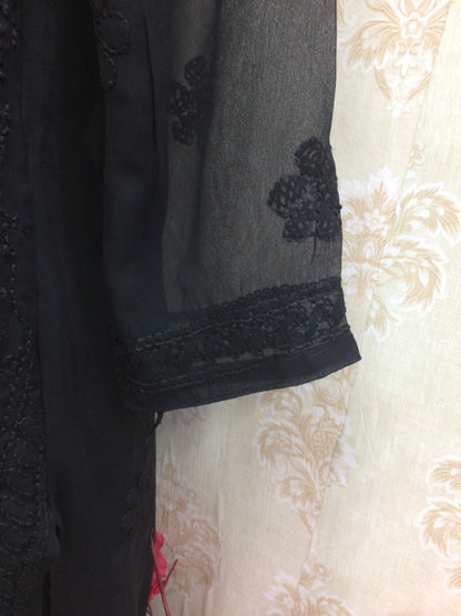 Lakhnowi - chiffon Black