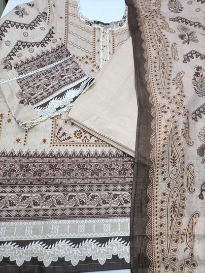 Pakistani dress cream and brown