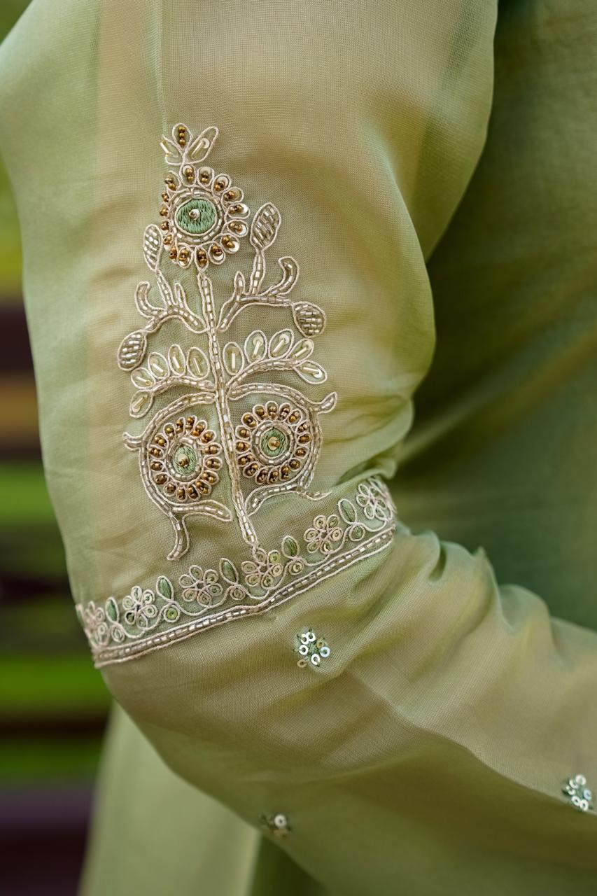 The Pistachio Dream: Lime Green Kurta & Patiala Suit