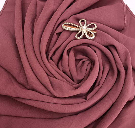 Premium Dusty Cedar Chiffon Hijab