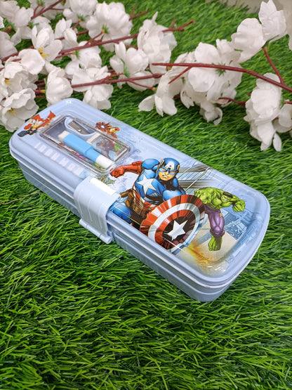 Kids' Multi-Functional Pencil Case with Built-in Sharpener & Dual Compartments