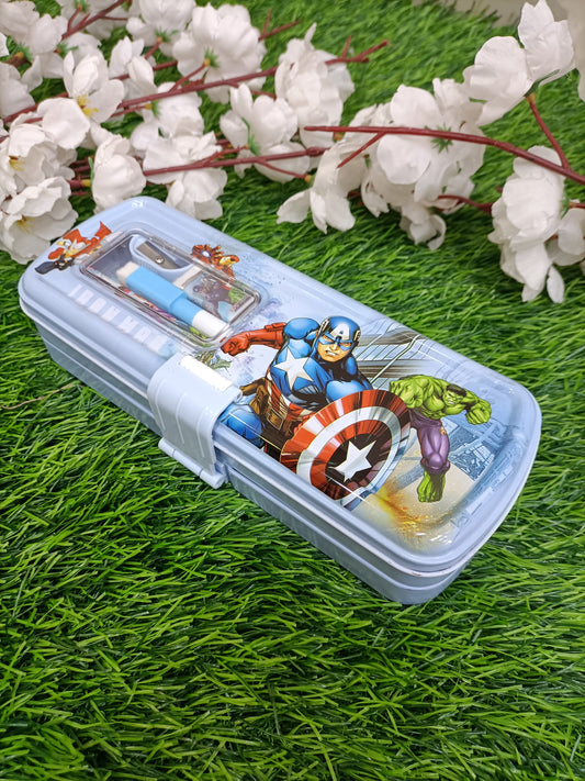Kids' Multi-Functional Pencil Case with Built-in Sharpener & Dual Compartments