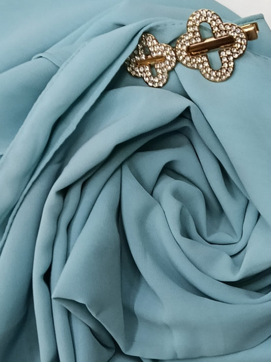 Premium Chambray Blue Chiffon Hijab