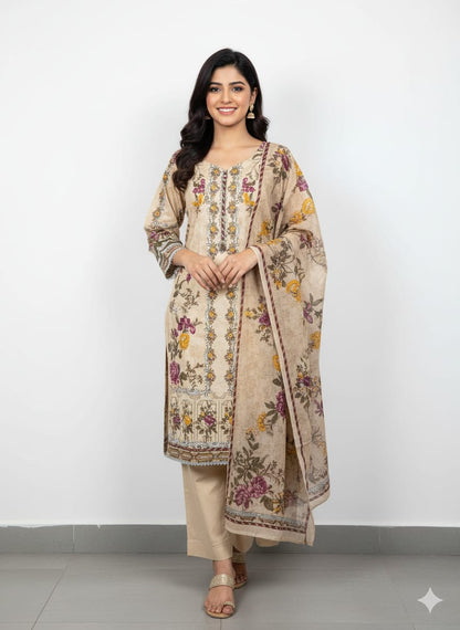 Pakistani dress cream color