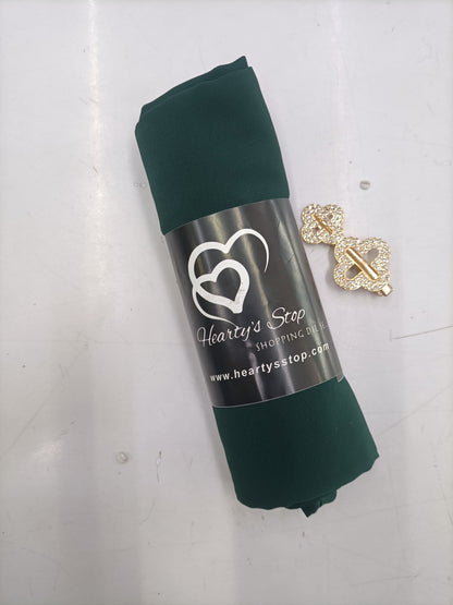 Premium Bottle Green Chiffon Hijab