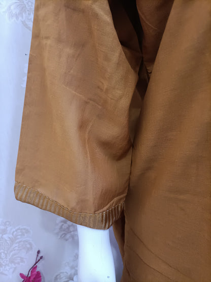 Gold mustard textured kurta set