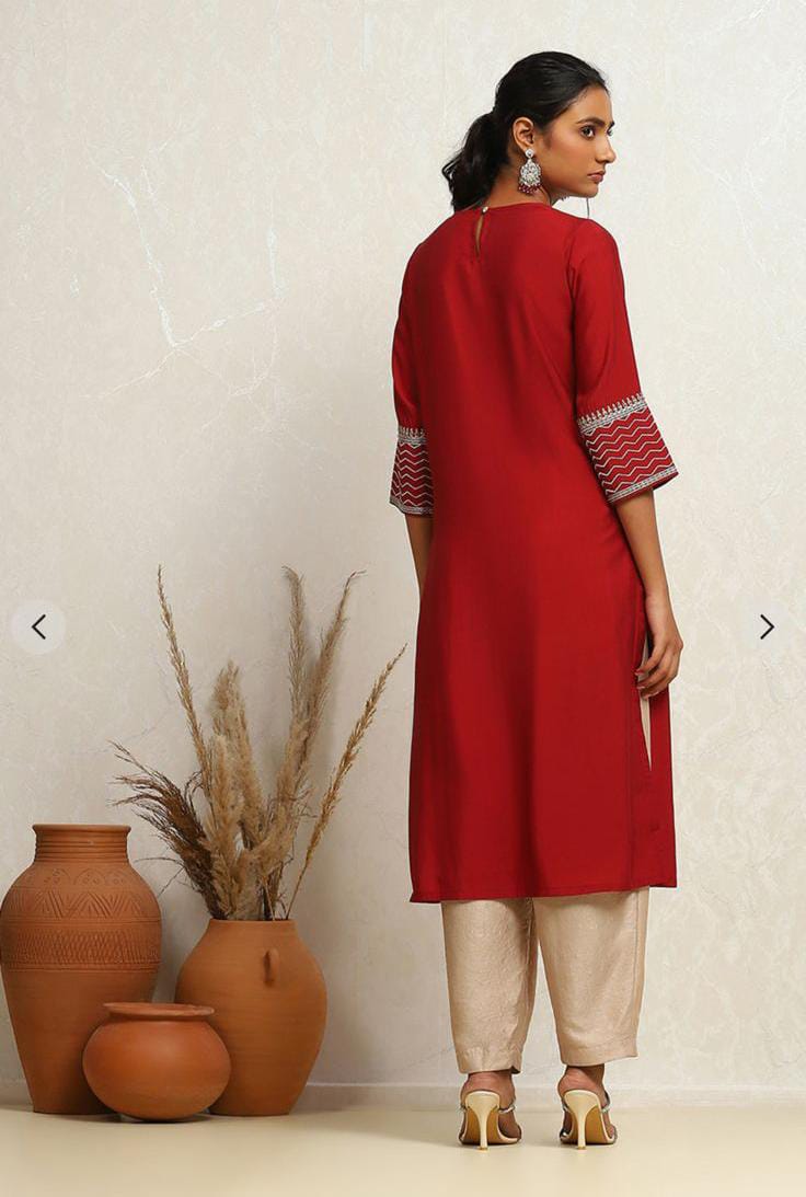 Biba Embroidered straight Kurti