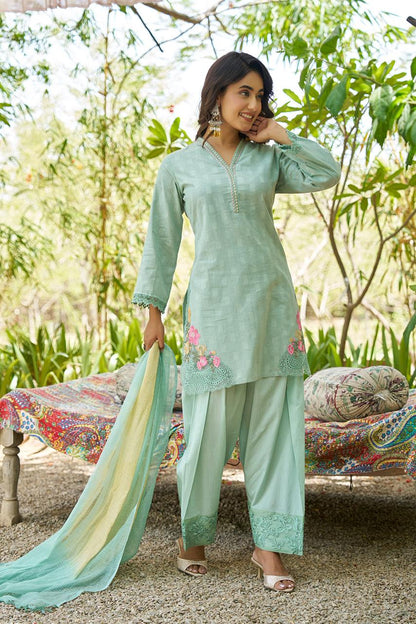 Pista green farshi shalwar