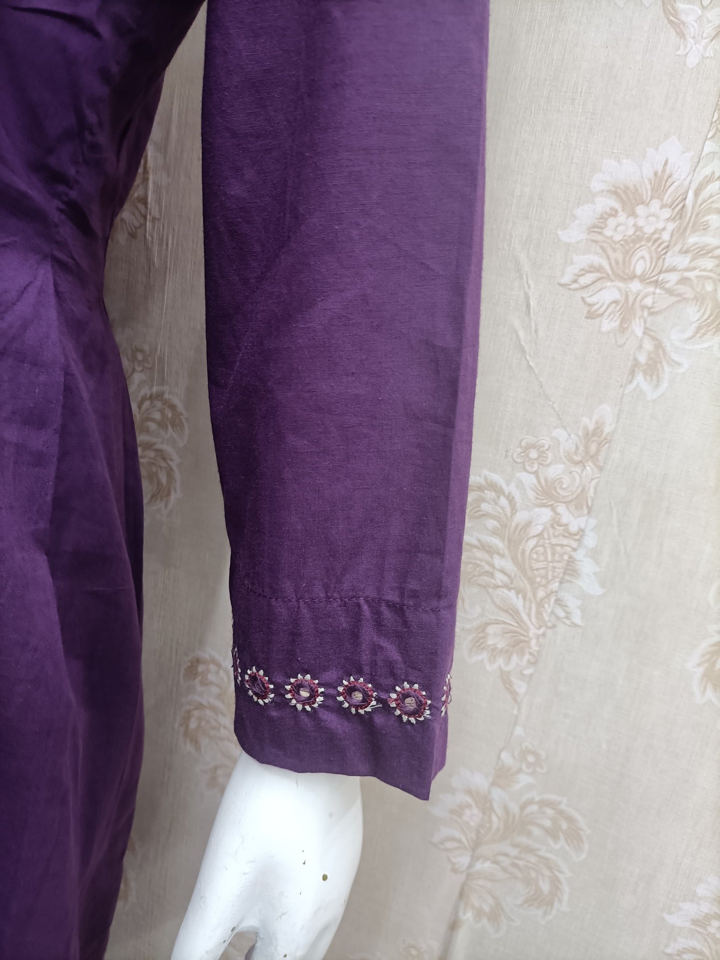Heidi Elegant Aubergine Anarkali Suit with Woven Dupatta