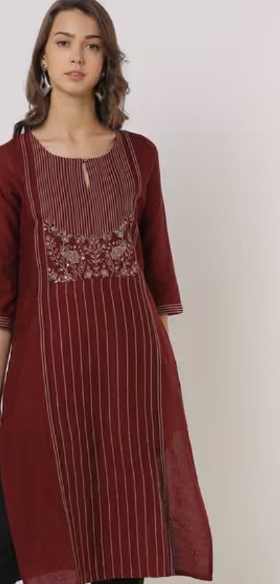Amrin W- 2 Pcs Maroon And White