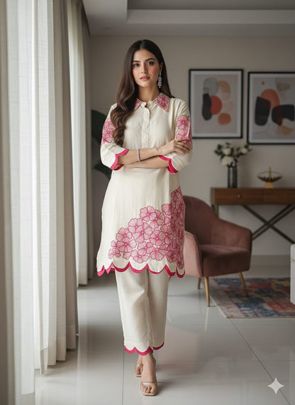 Susie Cream and rani co-ord set