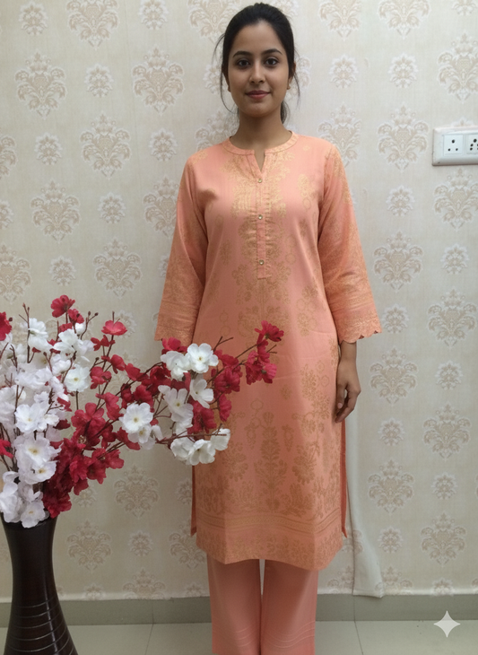 Saphron 2 pcs set dark peach