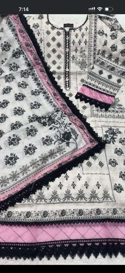 White and black Mausummery lawn vol-01 2026