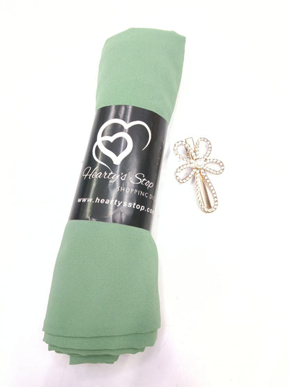 Premium  Dusty Mint Chiffon Hijab