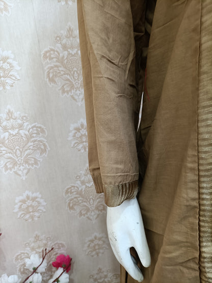 Brown textured kurta set 3 pcs set
