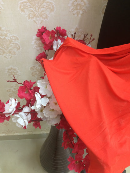 Vibrant Coral Jersey Dupatta
