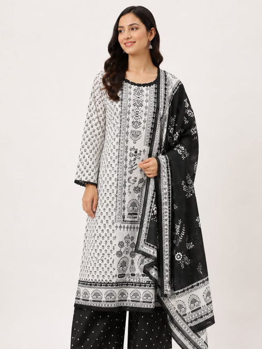 Banu Black and white 3-Piece Suit