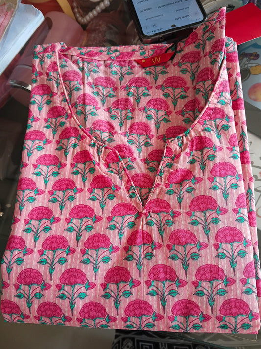 W peach kurti