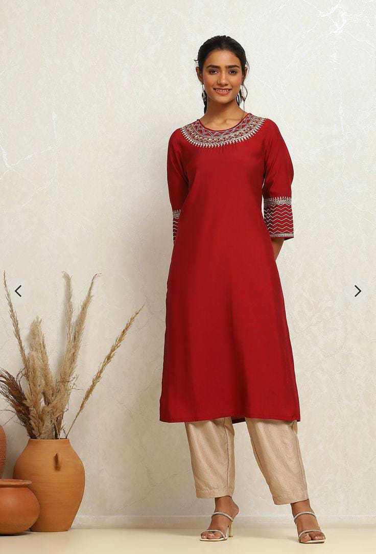 Biba Embroidered straight Kurti