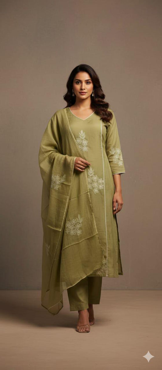 Olive Green Salwar Suit Set