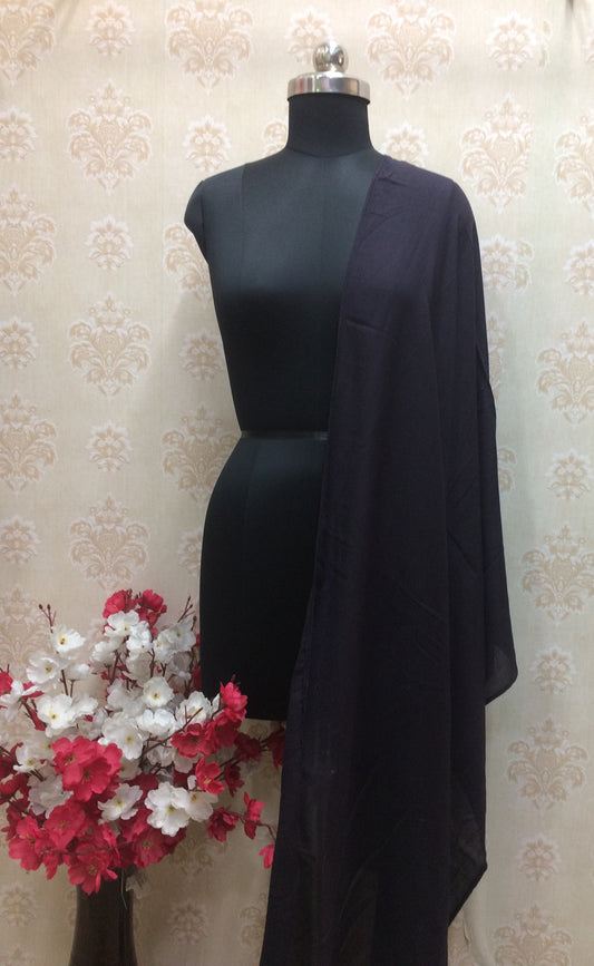 Elegant Solid Navy Blue Cotton Dupatta