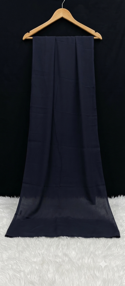 Elegant Solid Navy Blue Cotton Dupatta