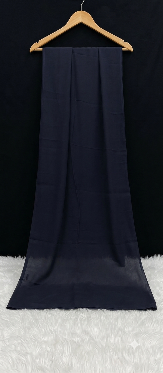 Elegant Solid Navy Blue Cotton Dupatta
