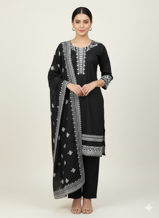 Pakistani dresses black white