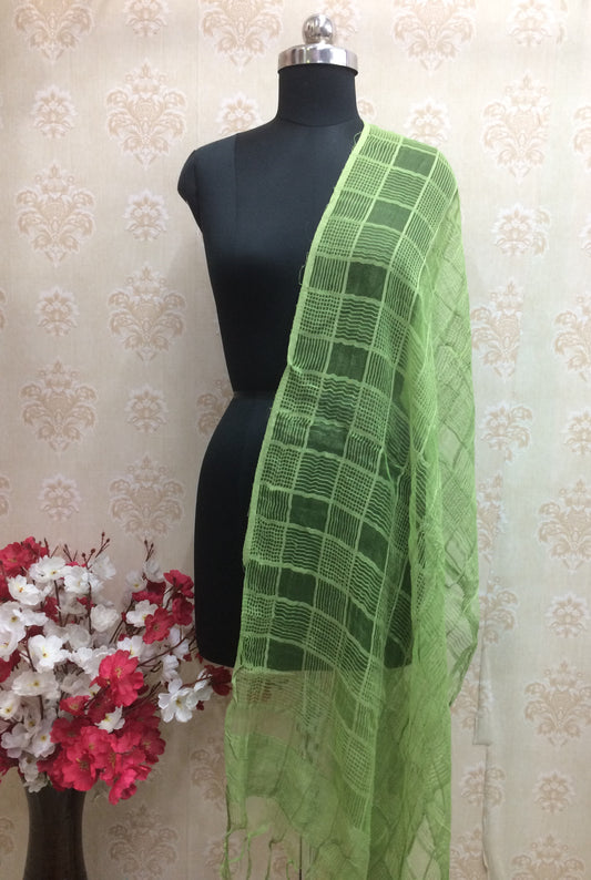 Light Green Kota Doria Check Dupatta