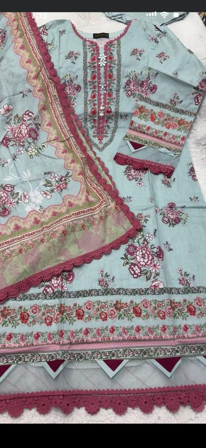 Sky blue Mausummery lawn vol-01 2026