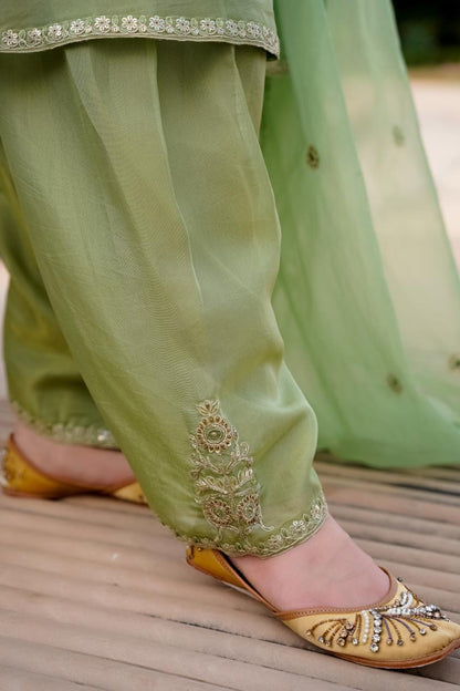 The Pistachio Dream: Lime Green Kurta & Patiala Suit
